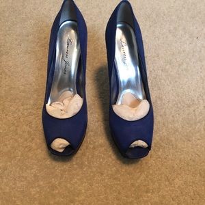 Blue Satin Heels